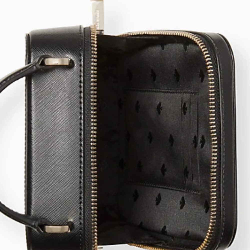 SALE 🏷 Kate spade nwt small cat vanity black leopard meow crossbody purse - Picture 6 of 7